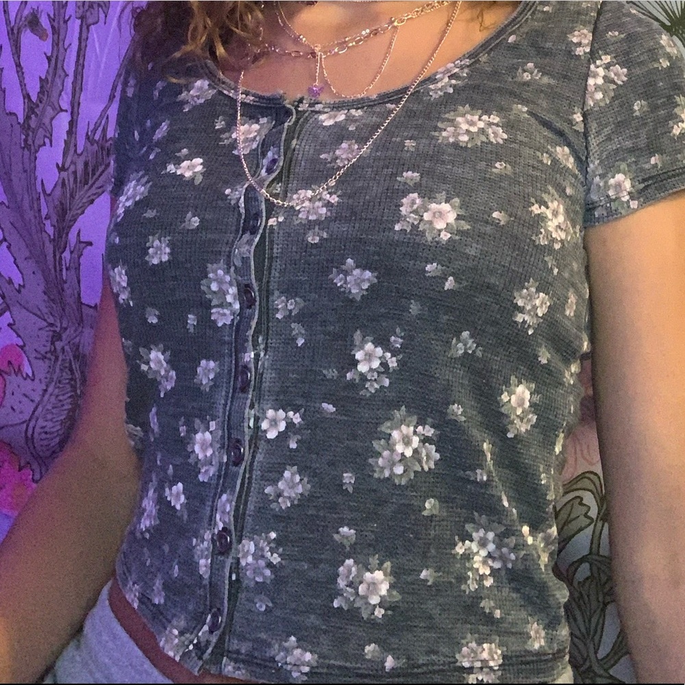 Black floral top from American Eagle.